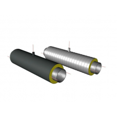 Элементы трубопроводов ППУ ПЭ с выводом кабеля тип 1 Ст3сп 26,8х2,5х125х2,5х46,6х1000 мм ГОСТ 3262-75