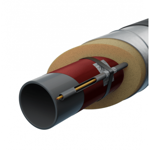 Труба в ППУ изоляции с греющим кабелем в полиэтиленовой оболочке тип 2 Ст3сп Ду40 48х3 мм ГОСТ 3262-75
